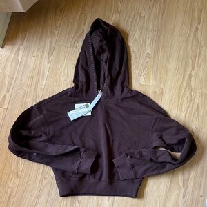 Lilysilk Cropped Hoodie in Espresso